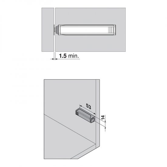 TIP-ON 956.1004 adapter 956.1201 BLUM krótki