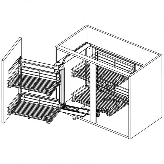 Kosz Cargo Magic Corner 900mm PTJ017GA Lewy