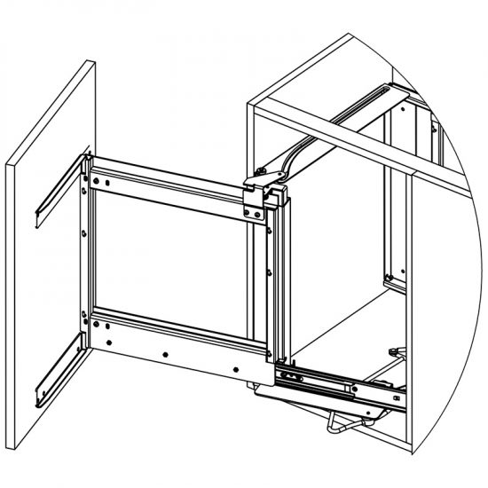 Kosz Cargo Magic Corner 900mm PTJ017GA Lewy