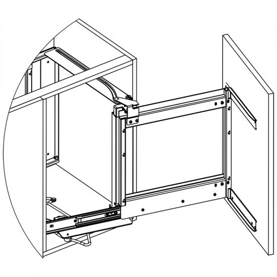 Kosz Cargo Magic Corner 900mm PTJ017GB Prawy