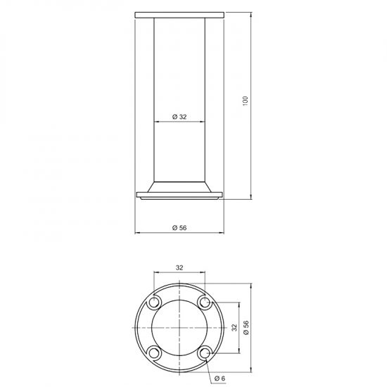 Nóżka meblowa LG-41 okrągła regulowana h-100 Aluminium