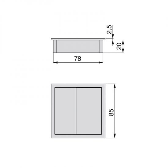 Przepust kablowy plastikowy kwadratowy Plaswire 85x85mm