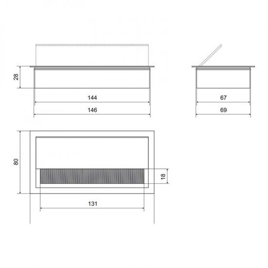 Przepust kablowy aluminiowy prostokątny 160x80mm