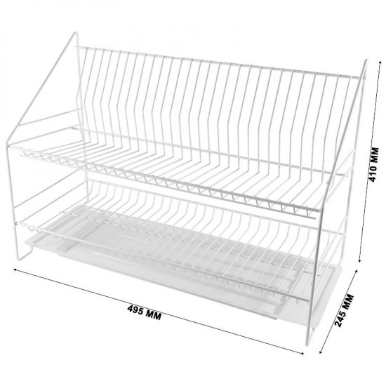 Suszarka do naczyń Ociekacz 2-poziomowa 50 cm Biała