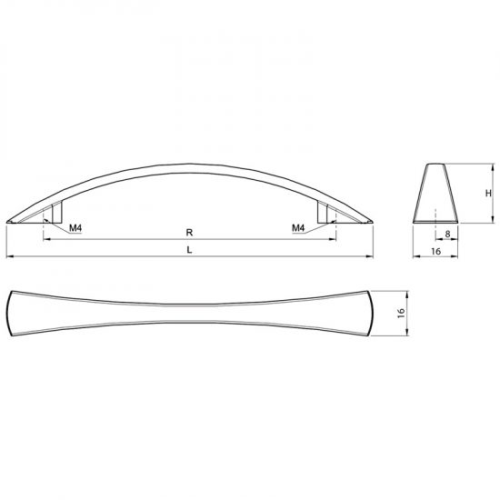 Uchwyt meblowy do szafek LCK-12 96mm