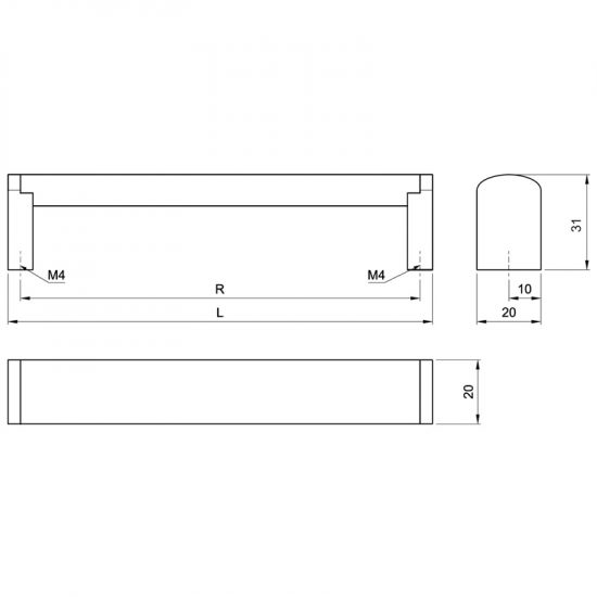 Uchwyt meblowy do szafek LCK-180 Inox