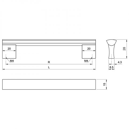 Uchwyt meblowy do szafek LCK-311 Aluminium