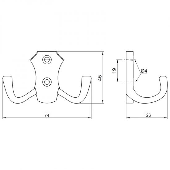 Wieszak meblowy niski na ubrania W004