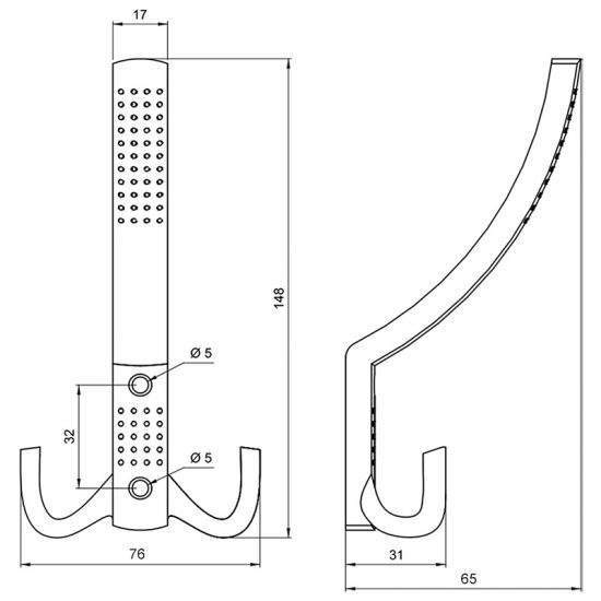 Wieszak meblowy wysoki na ubrania W001