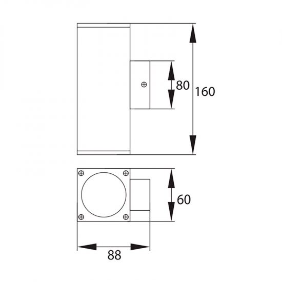 Lampa elewacyjna Kinkiet LED EL2-K-2GU10-GR