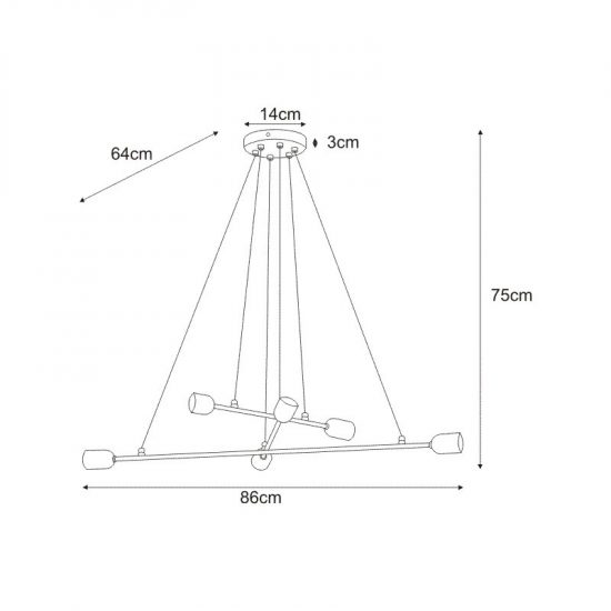 Lampa wisząca K-4381 z serii SITYA BLACK