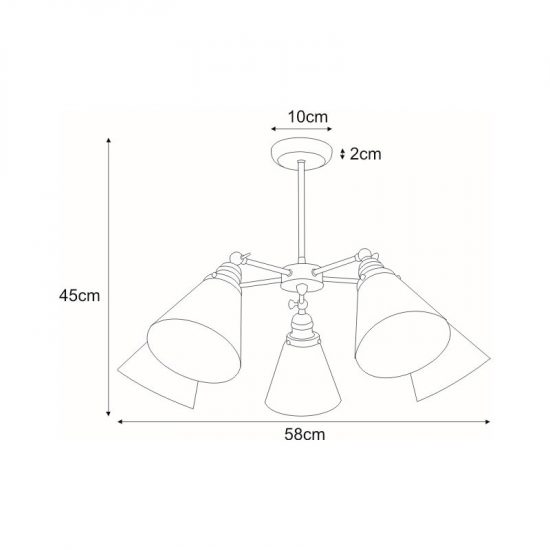 Lampa sufitowa K-8037B-5 z serii SAMANTA