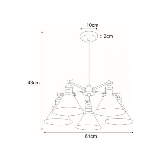 Lampa sufitowa K-8038B-5 z serii MORENO