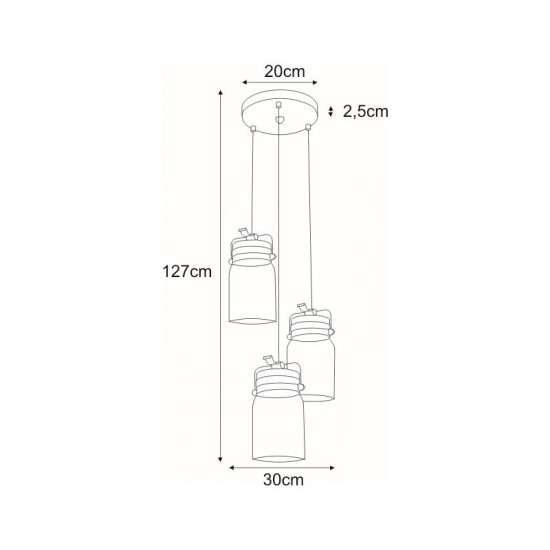 Lampa wisząca K-8004A-3 z serii RAVEN