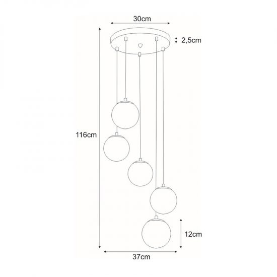 Lampa wisząca K-8034-5 z serii LAYLA