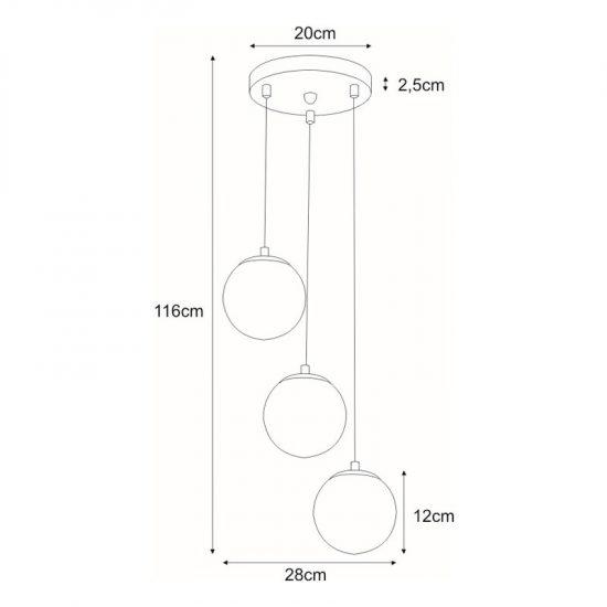 Lampa wisząca K-8034B-3 z serii LAYLA