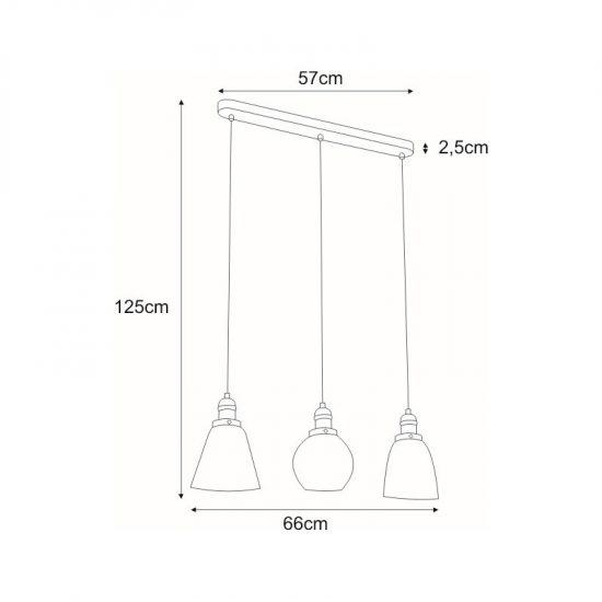 Lampa wisząca K-8036A-3 z serii SAMANTA