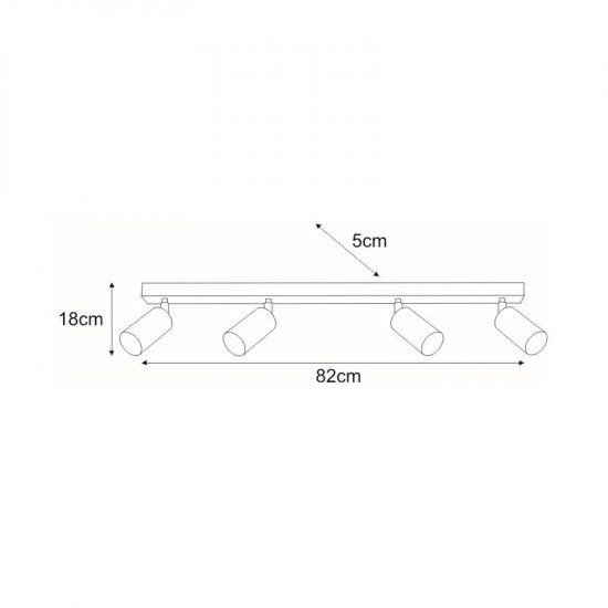 Lampy na listwie spoty K-4554 z serii MONTI