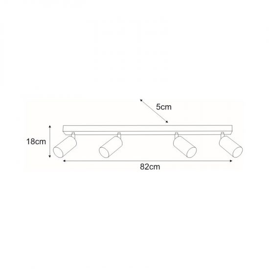 Lampy na listwie spoty K-4556 z serii KAYLA