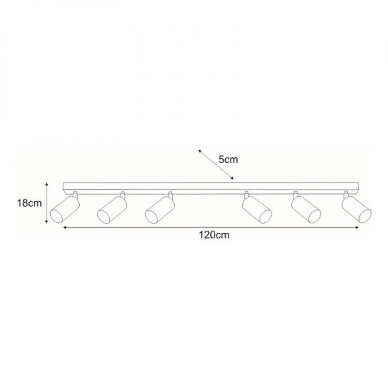 Lampy na listwie spoty K-4557 z serii KAYLA