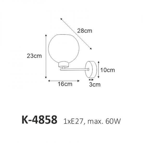 Kinkiet ścienny K-4858 z serii LAMBERT