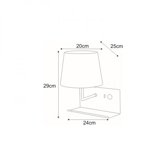 Kinkiet Lampka nocna K-4766 z gniazdem USB z serii ESSEO