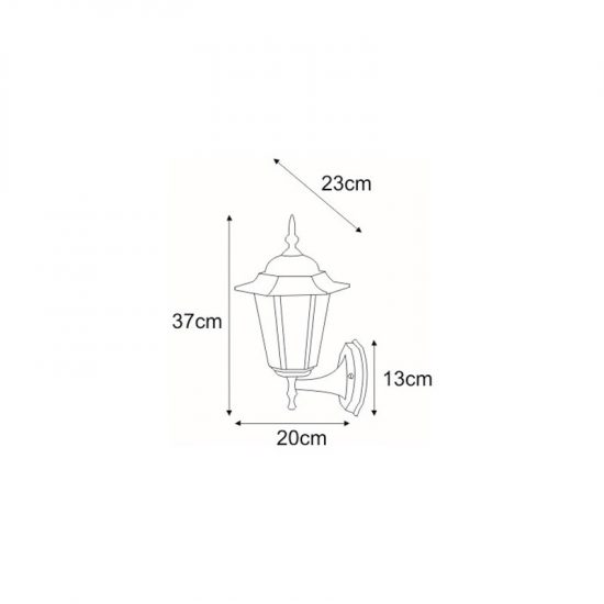 Kinkiet zewnętrzny K-5009A UP czarna z serii STANDARD