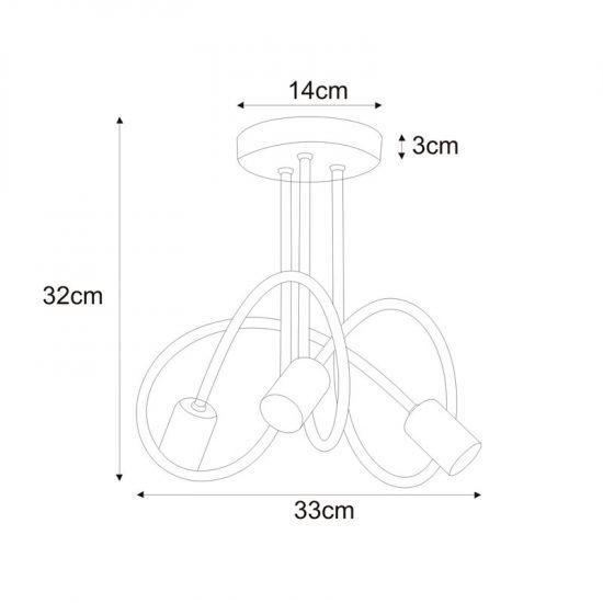 Lampa sufitowa K-4516 z serii MALVA