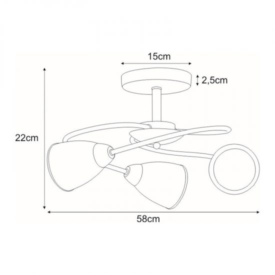 Lampa sufitowa K-JSL-6059/3 CHR z serii PLATO I