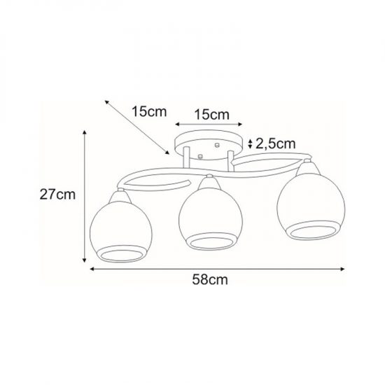 Lampa sufitowa K-JSL-6084/3 AB z serii LARA