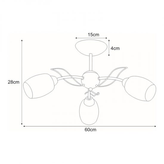 Lampa sufitowa K-JSL-6093/3 CHR z serii XENA