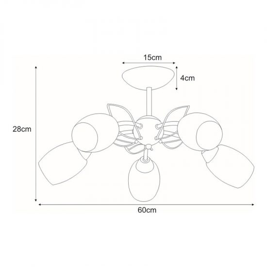 Lampa sufitowa K-JSL-6093/5 CHR z serii XENA