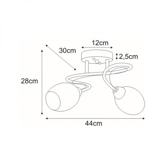 Lampa sufitowa K-JSL-6192/2 CHR z serii JERRY