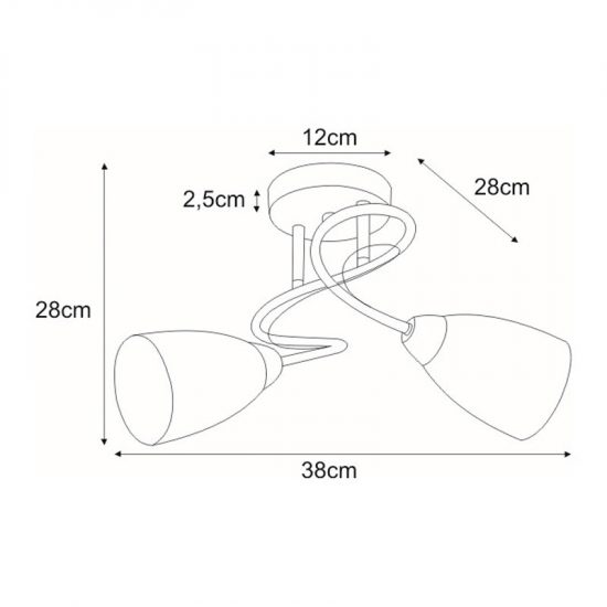 Lampa sufitowa K-JSL-6206/2 AB z serii DARIO