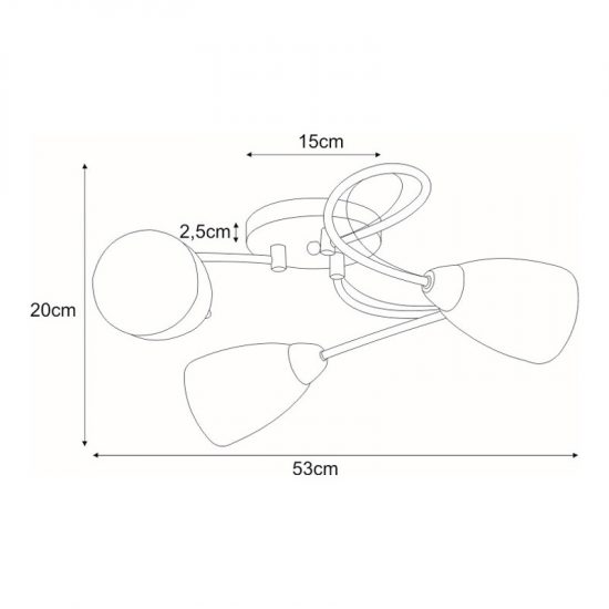 Lampa sufitowa K-JSL-6206/3 AB z serii DARIO