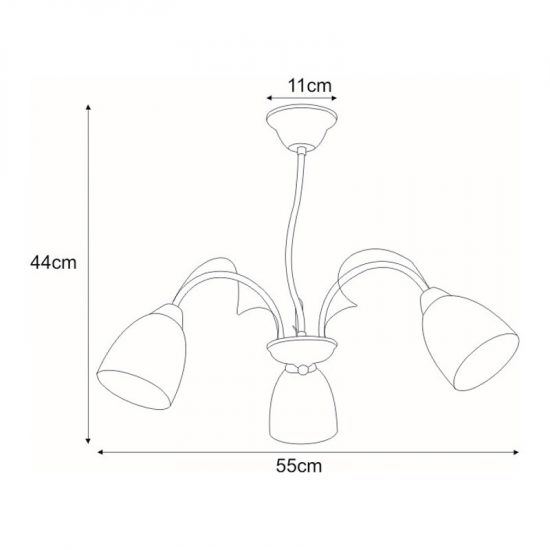 Lampa sufitowa K-JSL-6218/3 CHR z serii ARON