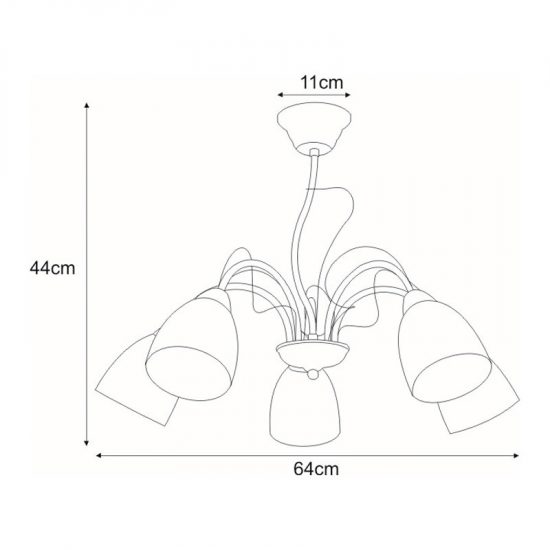 Lampa sufitowa K-JSL-6218/5 CHR z serii ARON