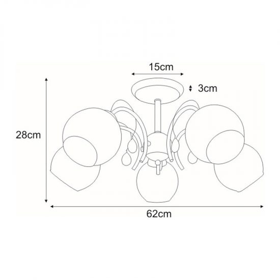 Lampa sufitowa K-JSL-6554/5 CHR z serii SUSAN