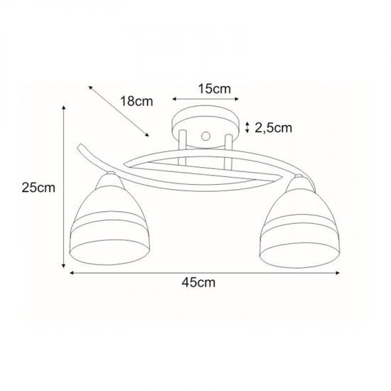 Lampa sufitowa K-JSL-6572/2 AB z serii COLAR