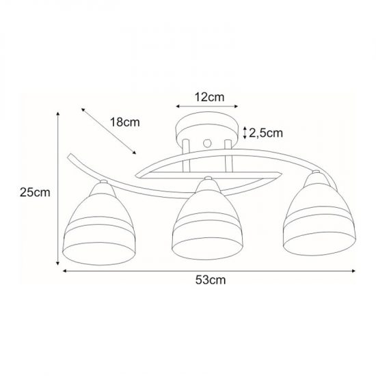 Lampa sufitowa K-JSL-6572/3 AB z serii COLAR