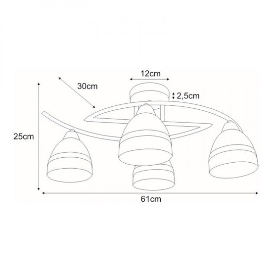 Lampa sufitowa K-JSL-6572/4 AB z serii COLAR