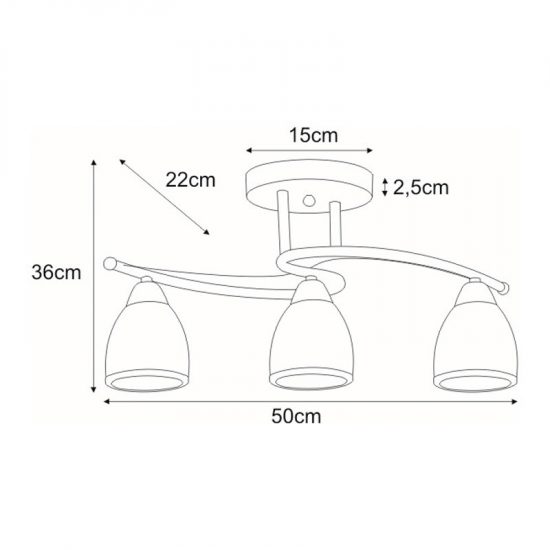 Lampa sufitowa K-JSL-8090/3 CHR z serii SAMIRA