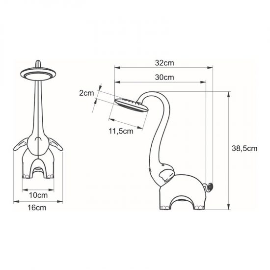 Lampka biurkowa K-BL1603 różowa z serii SŁONIK