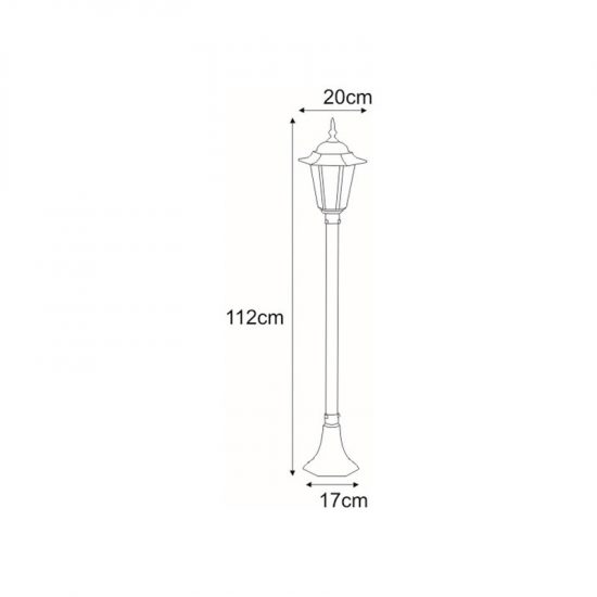 Niska zewnętrzna lampa stojąca K-6009B czarna z serii STANDARD