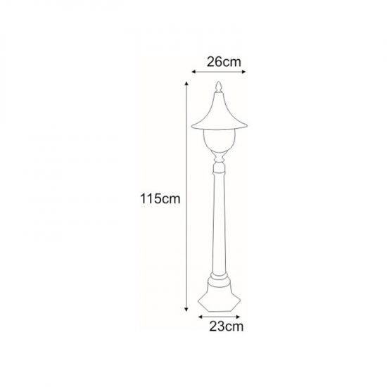 Niska zewnętrzna lampa stojąca K-8129 czarna/złota z serii BOSTON