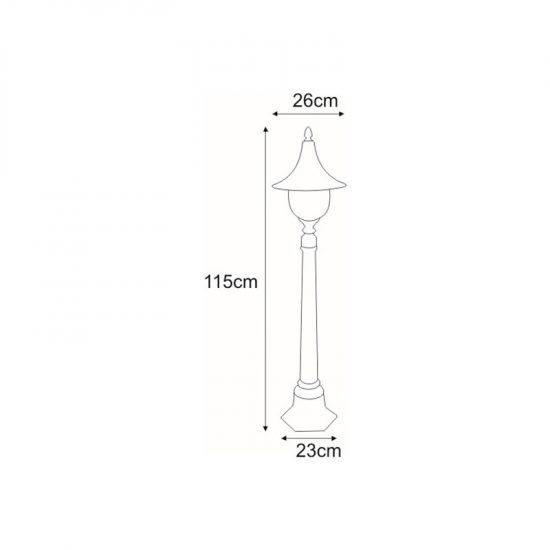 Niska zewnętrzna lampa stojąca K-8134 czarna z serii BOSTON