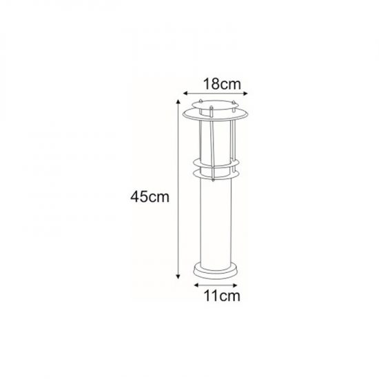 Niska zewnętrzna lampa stojąca K-LP238-450 z serii TARES