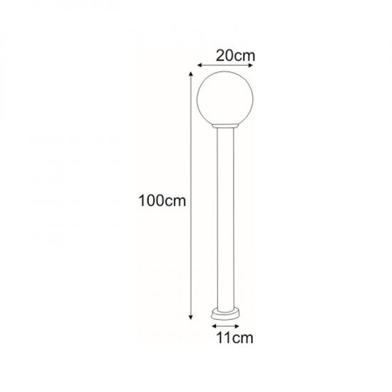 Niska zewnętrzna lampa stojąca K-LP270-1000 z serii ANA