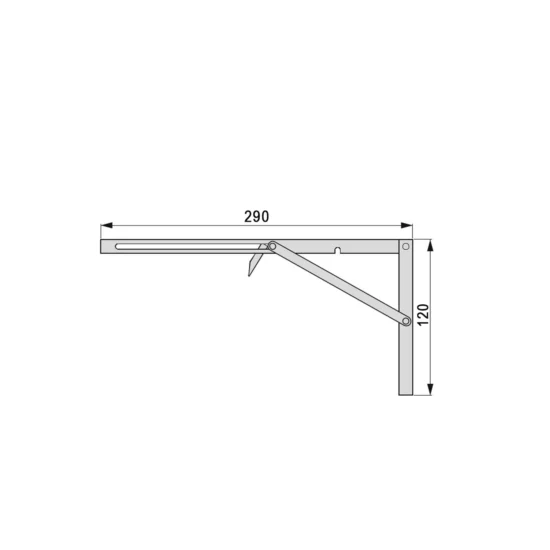 Składany wspornik półki Podpórka L-290 Emuca