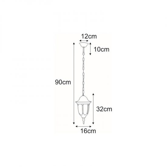 Wisząca lampa zewnętrzna K-5007H/N czarna/złota z serii VASCO